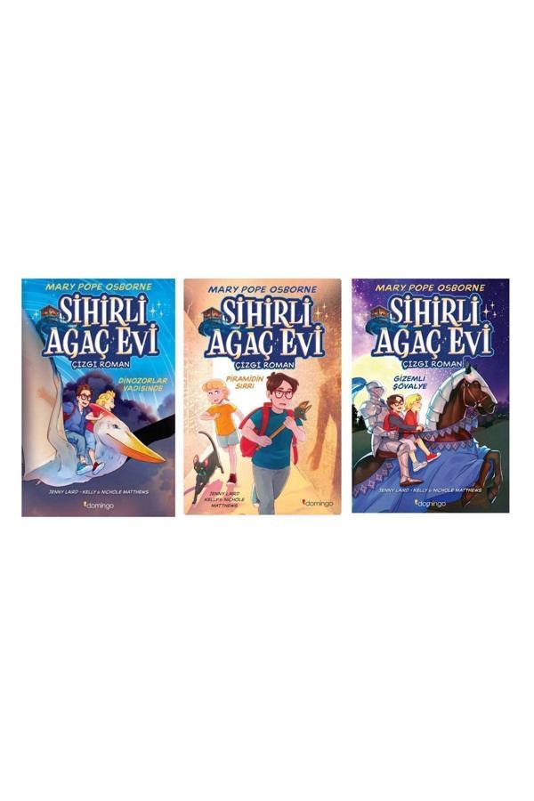 Sihirli Ağaç Evi Çizgi Roman - Piramidin Sırrı - Dinozorlar Vadisinde - Gizemli Şövalye-3 Kitap Set - Domingo Yayınevi - Image 1