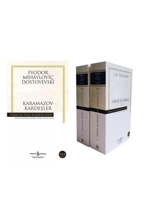 Karamazov Kardeşler - Savaş Ve Barış 2 Cilt Takım Lev Nikolayeviç Tolstoy - İş Bankası Kültür Yayınları - Image 1