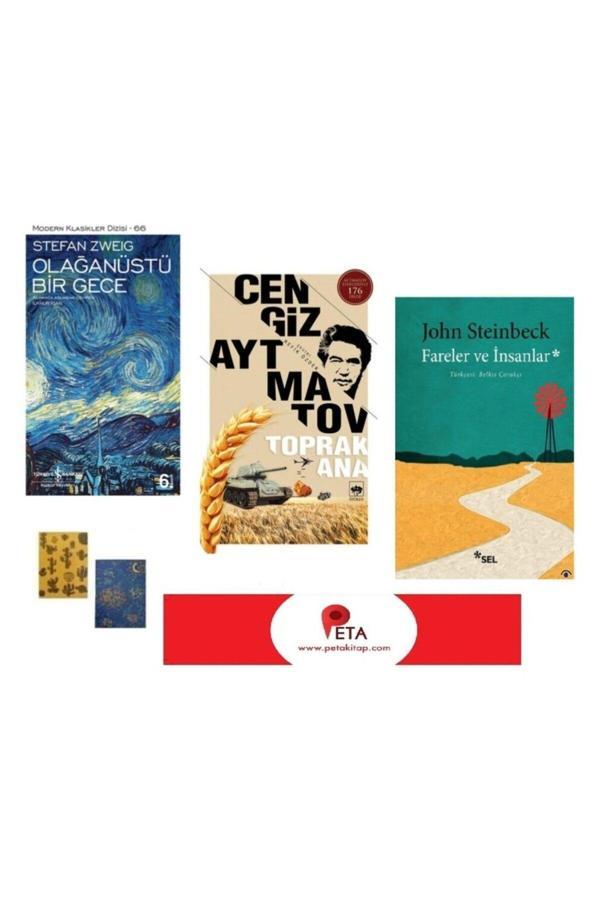 Olağanüstü Bir Gece - Toprak Ana - Fareler Ve İnsanlar ( 2 Not Defteri-Peta Ayraç Hediye) - İş Bankası Kültür Yayınları - Image 1
