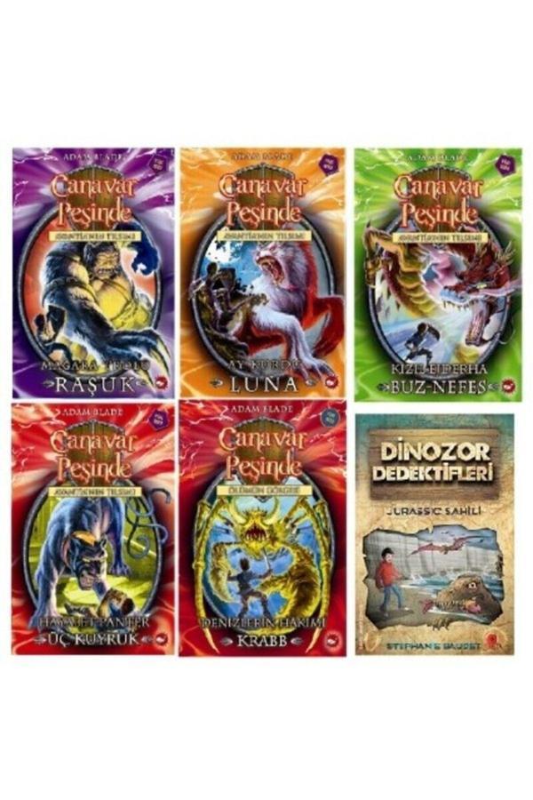 Adam Blade Canavar Peşinde Seti 5 5 Kitap - Dinozor Dedektifleri Jurassic Sahili - Beyaz Balina Yayınları - Image 1