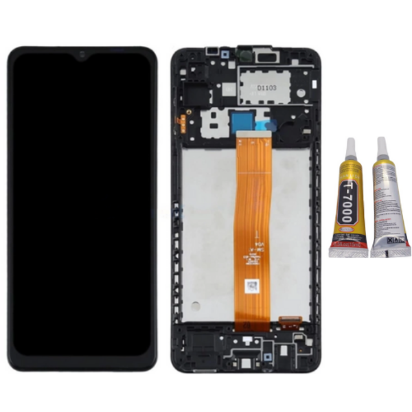 TE Samsung A12S A127F Uyumlu A Kalite Çıtalı Lcd Ekran + B7000 - Image 1