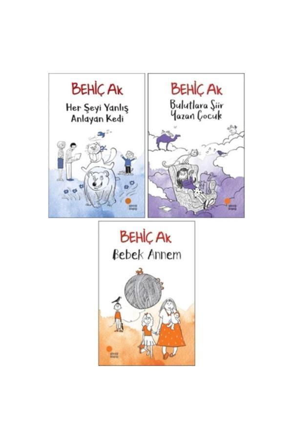 Behiç Ak Çocuk Romanları 3 Kitap Set - Her Şeyi Yanlış Anlayan Kedi - Bulutlara Şiir - Bebek Annem - Günışığı Kitaplığı - Image 1