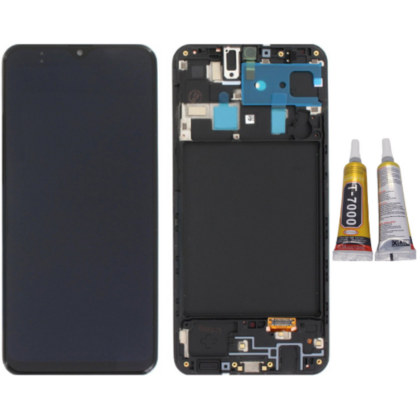 TE Samsung A20 A205F Uyumlu Çıtalı Lcd Ekran + B7000 - Image 1