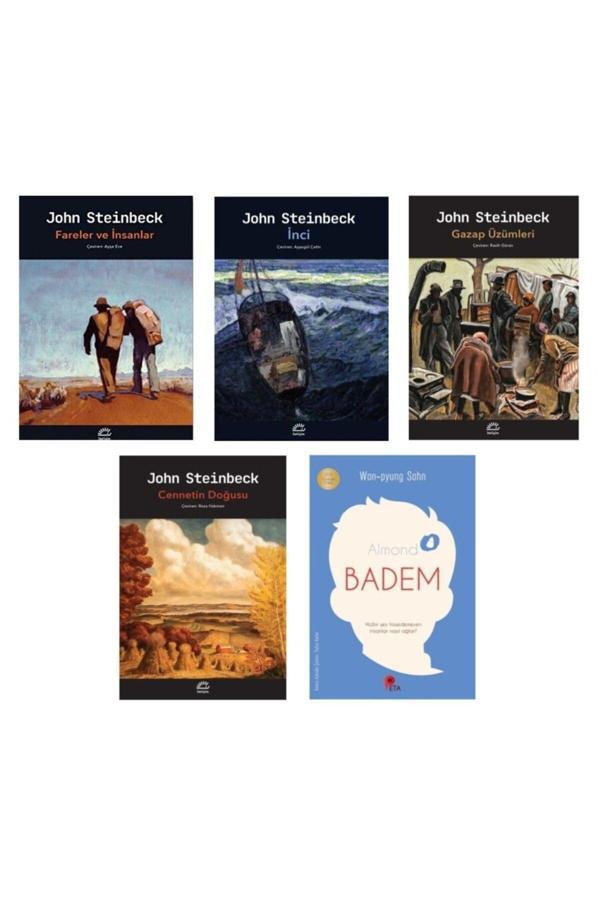 John Steinbeck Set-Fareler Ve İnsanlar-İnci-Gazap Üzümleri-Cennetin Doğusu+Badem Kitabı - İletişim Yayınları - Image 1