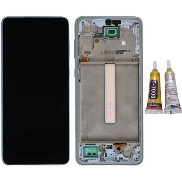 TE Samsung A33 5G A336F Uyumlu Çıtalı Lcd Ekran Mavi + B7000 - Image 1