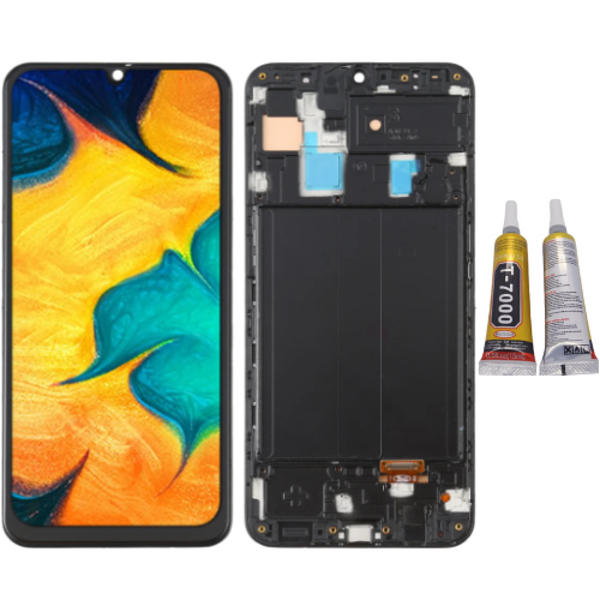 TE Samsung A30 A305F Uyumlu Çıtalı Lcd Ekran Servis + B7000 - Image 1