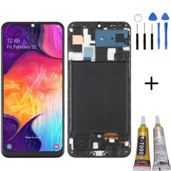TE Samsung A50 A505F Uyumlu OLED Çıtalı Lcd Ekran + Montaj Kiti - Image 1