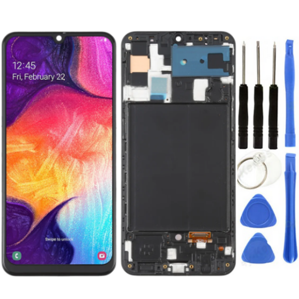 TE Samsung A50 A505F Uyumlu OLED Çıtalı Lcd Ekran + Tamir Seti - Image 1