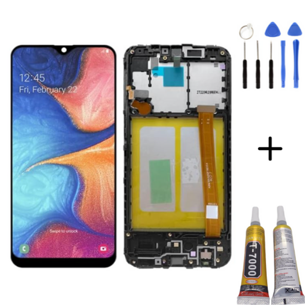 TE Samsung A20E A202F Uyumlu OLED Çıtalı Lcd Ekran + Montaj Kiti - Image 1