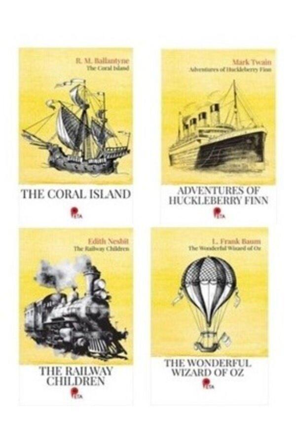 İngilizce Klasikler 4 Kitap (The Coral Island- Huckleberry Finn-The Railway Children-Wizard Of Oz) - Peta - Image 1
