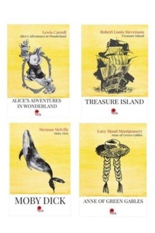 İngilizce Klasikler 4 Kitap (Treasure Island-Alice’S Adventures İn W-Anne Of Green Gables-Moby Dick) - Peta - Image 1