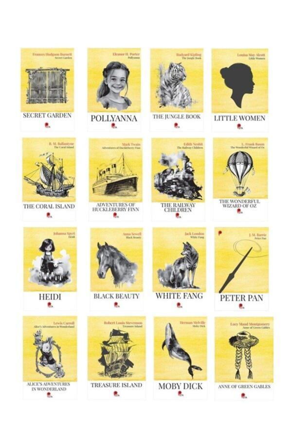 İngilizce Klasikler 16 Kitap(Pollyanna-Heidi-Peter Pan-Moby Dick-Little Women-Secret Garden+10Kitap) - Peta - Image 1