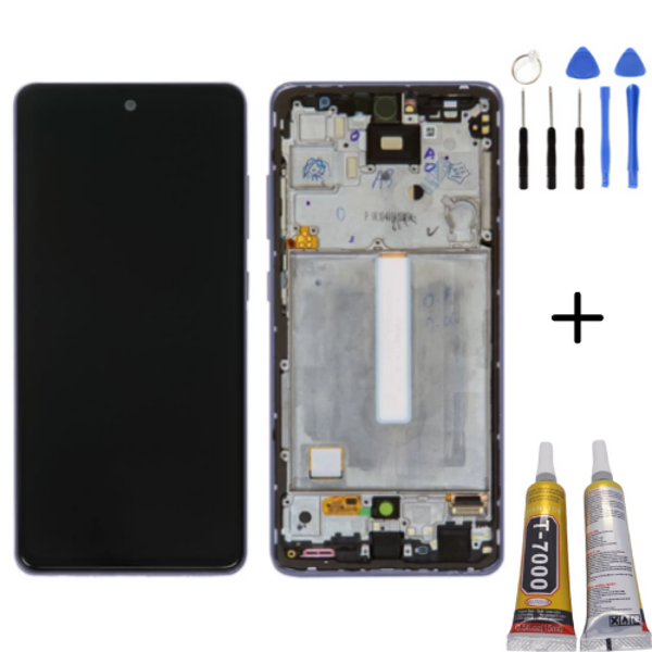 TE Samsung A52 4G A525F Uyumlu A Kalite Çıtalı Lcd Ekran+MontajKit - Image 1