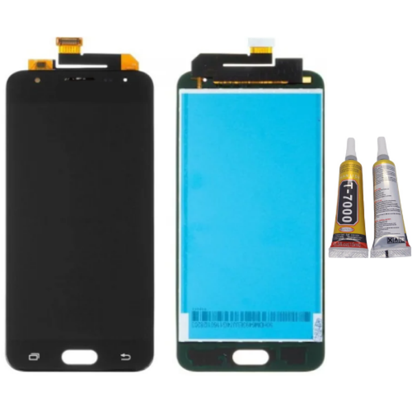 TE Samsung J5 Prime G570 Uyumlu Lcd Ekran Servis Siyah + B7000  - Image 1