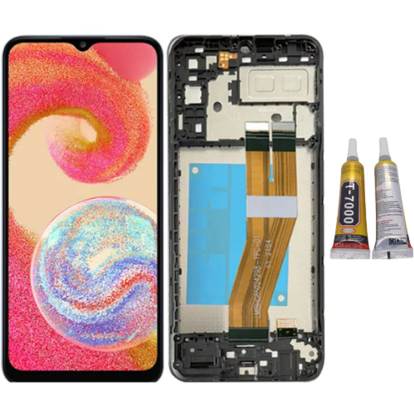 TE Samsung A04E A042F Uyumlu OLED Çıtalı Lcd Ekran + B7000 - Image 1