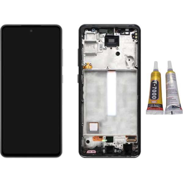 TE Samsung A52 5G A526F Uyumlu A Kalite Çıtalı Lcd Ekran + B7000 - Image 1