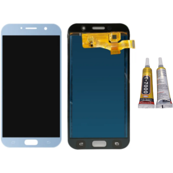 TE Samsung A7 2017 A720F Uyumlu OLED Lcd Ekran Mavi + B7000 - Image 1