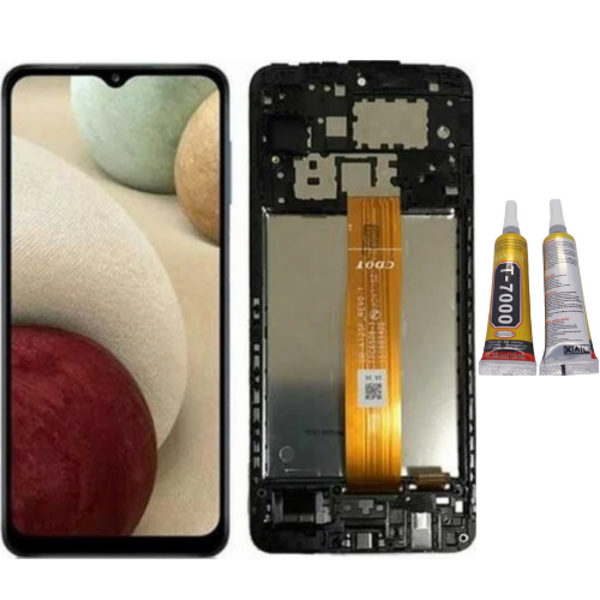 TE Samsung A12 A125F Uyumlu Çıtalı Lcd Ekran Servis + B7000 - Image 1