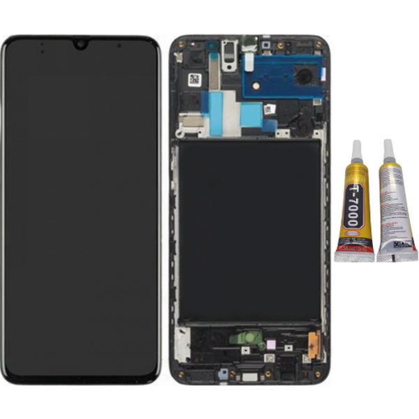 TE Samsung A70 A705F Uyumlu Çıtalı Lcd Ekran Dokunmatik + B7000 - Image 1