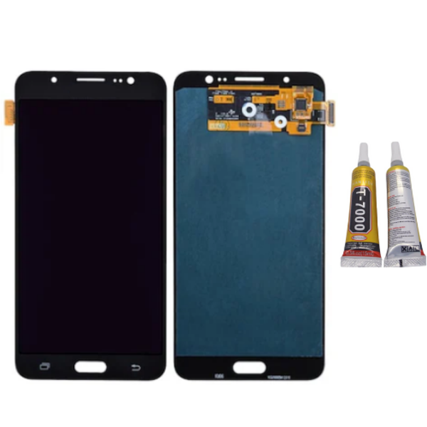 TE Samsung J7 2016 J710 Uyumlu Lcd Ekran Siyah + B7000 - Image 1