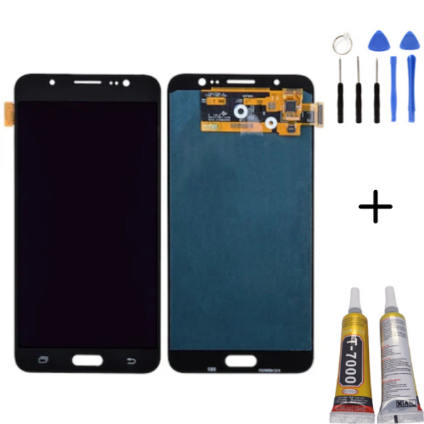 TE Samsung J7 2016 J710 Uyumlu Lcd Ekran Siyah + Montaj Kiti - Image 1