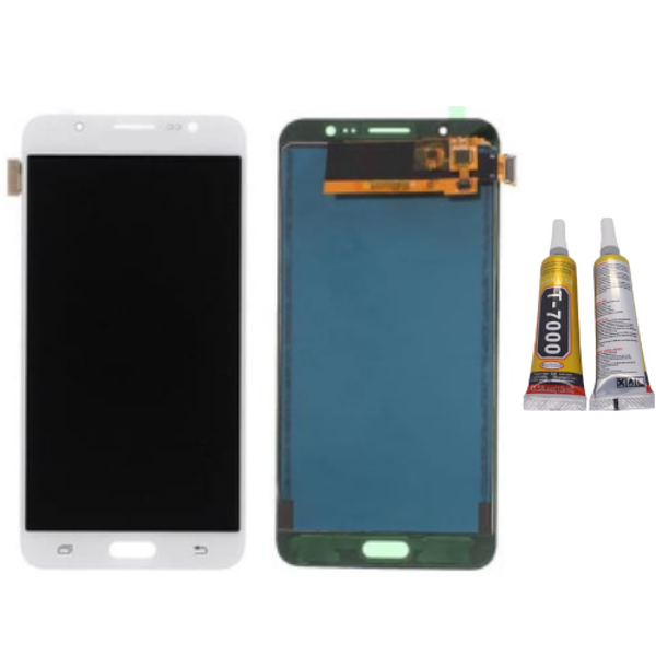 TE Samsung J7 2016 J710 Uyumlu OLED Lcd Ekran Beyaz + B7000 - Image 1