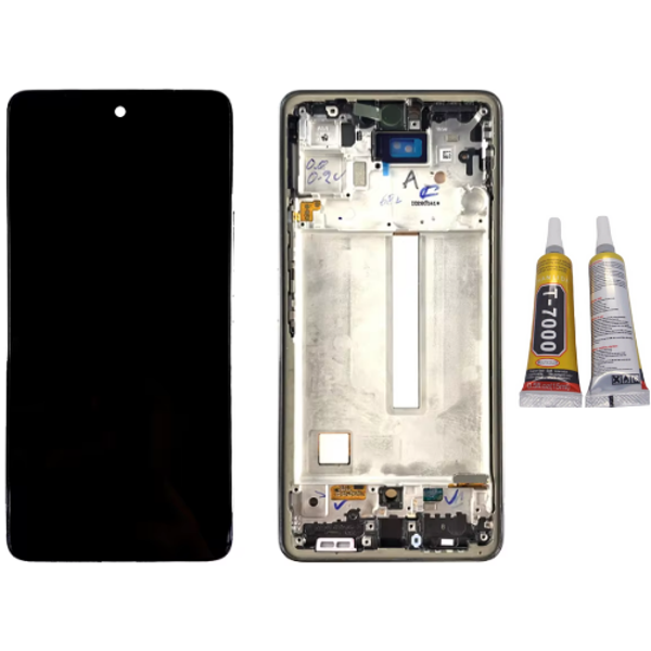 TE Samsung A53 5G A536F Uyumlu Çıtalı Lcd Ekran Siyah + B7000 - Image 1