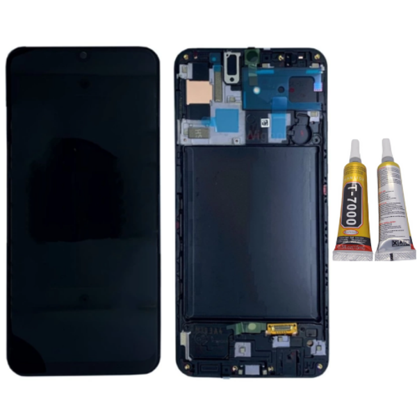 TE Samsung A70S A707F Uyumlu A Kalite Çıtalı Lcd Ekran + B7000 - Image 1