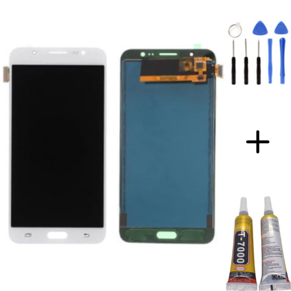 TE Samsung J7 Core J701 Uyumlu Lcd Ekran Beyaz + Montaj Kiti - Image 1