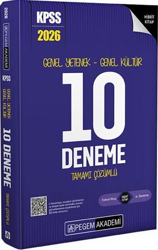 2026 KPSS Genel Yetenek Genel Kültür Tamamı Çözümlü 10 Deneme Pegem Yayınları - Pegem Akademi Yayıncılık - Image 1