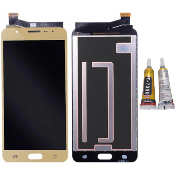 TE Samsung J7 Prime G610F Uyumlu OLED Lcd Ekran Gold + B7000 - Image 1