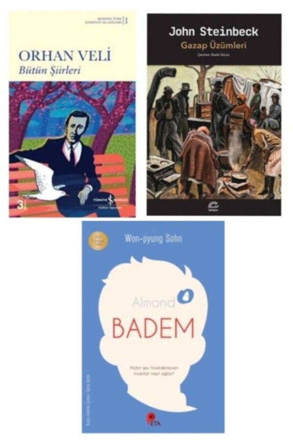 Bütün Şiirleri Orhan Veli - Gazap Üzümleri John Steinbeck -Badem Hediye - İş Bankası Kültür Yayınları - Image 1