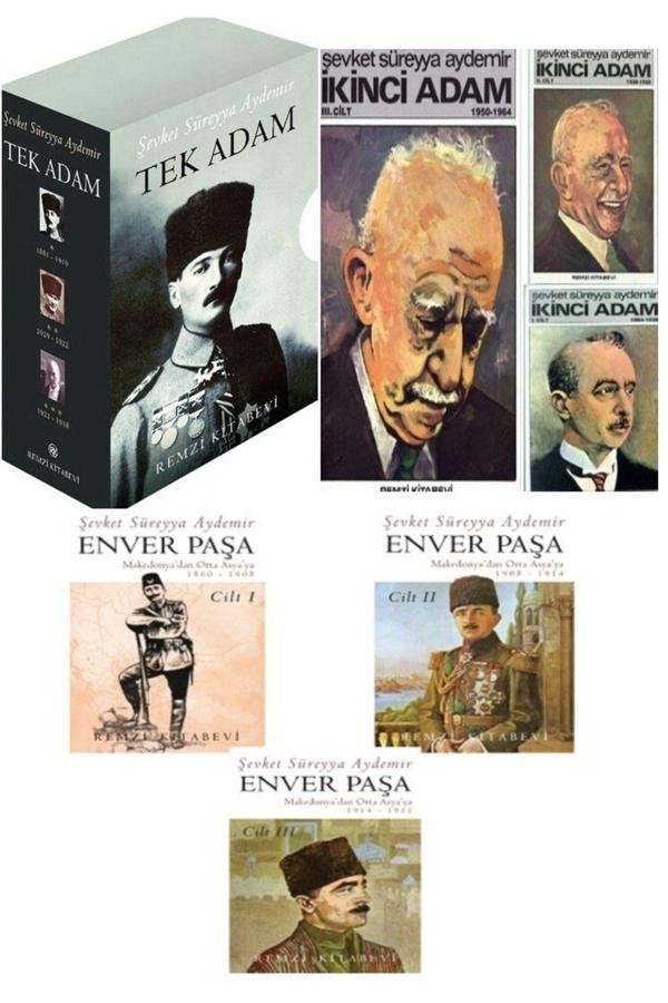 Tek Adam 3 Cilt - Enver Paşa 3 Cilt - Ikinci Adam 3 Cilt 9 Kitap Set - Şevket Süreyya Aydemir - Remzi Kitabevi - Image 1
