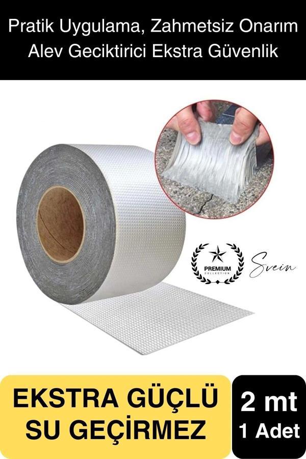 Ekstra Güçlü 2 mt Dış Cephe Su Geçirmez Sakız Bant Yalıtım Çamur Bandı Alev Geciktirici Sızdırmaz - Image 1
