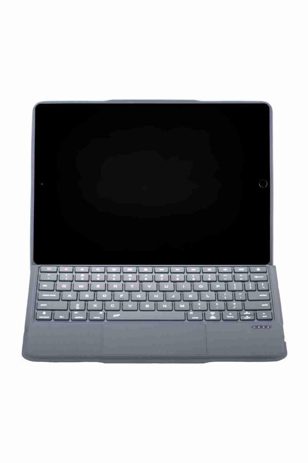 iPad 10.2 7/8/9 Nesil Uyumlu 360° Manyetik Standlı Ledli Touchpadli Katanya Klavyeli Tablet Kılıfı - Image 1