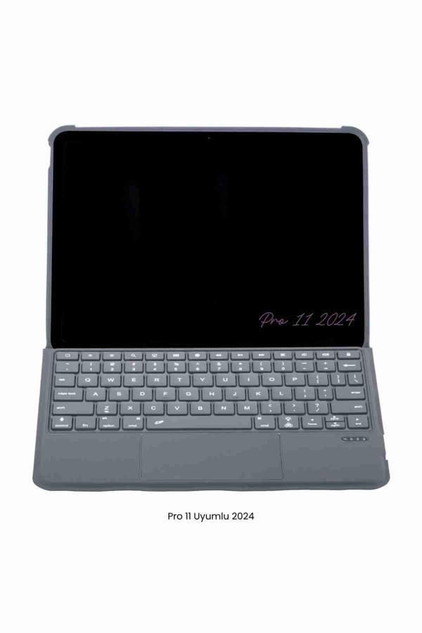 iPad Pro 11 2024 Uyumlu Katanya 360° Manyetik Standlı Ledli Touchpadli Klavyeli Tablet Kılıfı - Image 1