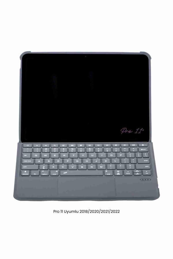 iPad Pro 11 Uyumlu Katanya 360° Manyetik Ledli Standlı Touchpadli Klavyeli Tablet Kılıfı - Image 1