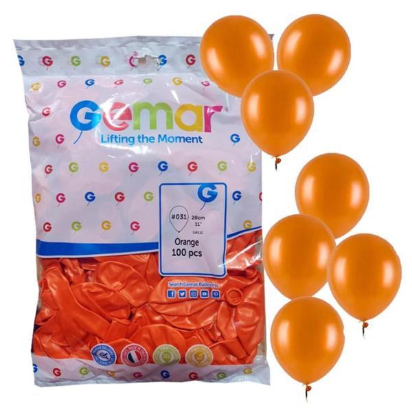 Gemar Doğum Günü Organizasyon Parti Balon - 33 Cm. - Turuncu Renk - 100 Adet  - Image 1