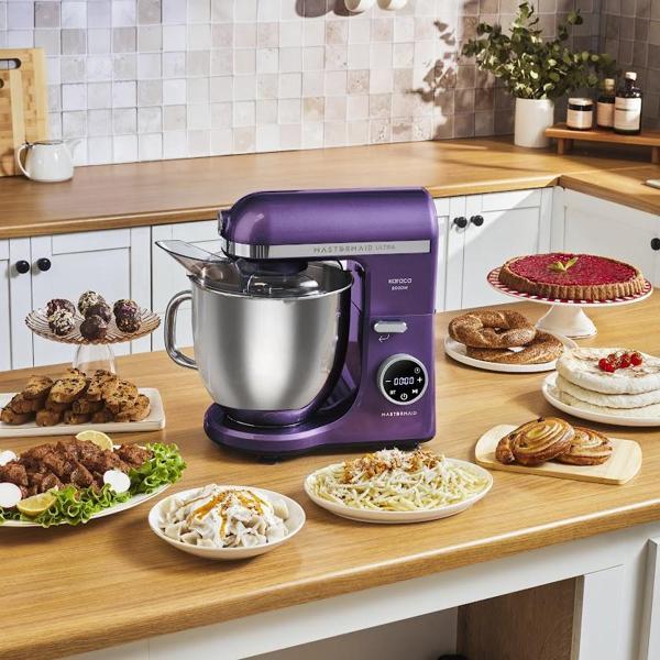 Karaca Mastermaid Chef Ultra D2000W Dijital Ekranlı Hamur Yoğurma Makinesi Grape Purple 7L - Image 1