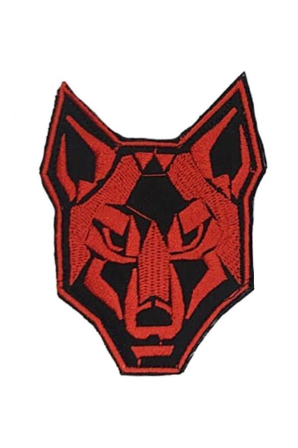 Single Sword Nakış Patch - Kurt Peç KIRMIZI-SİYAH - Image 1