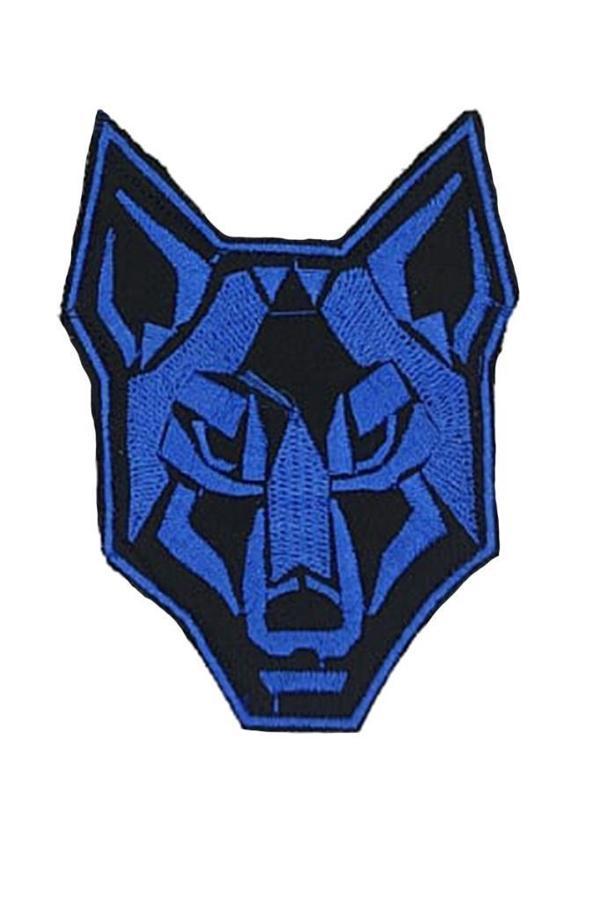 Single Sword Nakış Patch - Kurt Peç SİYAH-MAVİ - Image 1