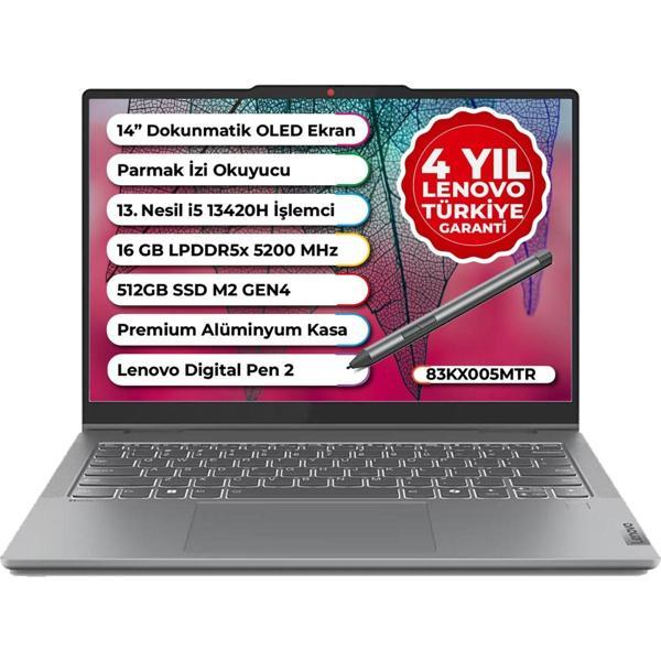 Ideapad 5 Slim 2 In 1 Intel Core I5-13420H 16GB 512GB SSD Freedos 14" Wuxga OLED 83KX005MTR Taşınabilir Bilgisayar - Image 1