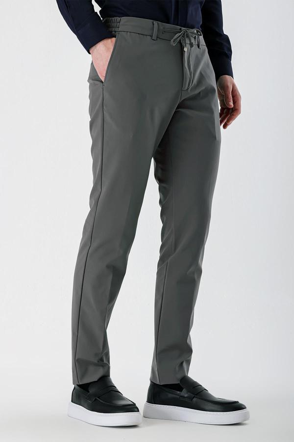 Yazı Slim Fit Likralı Erkek Jogger Pantolon-7329 - Image 1