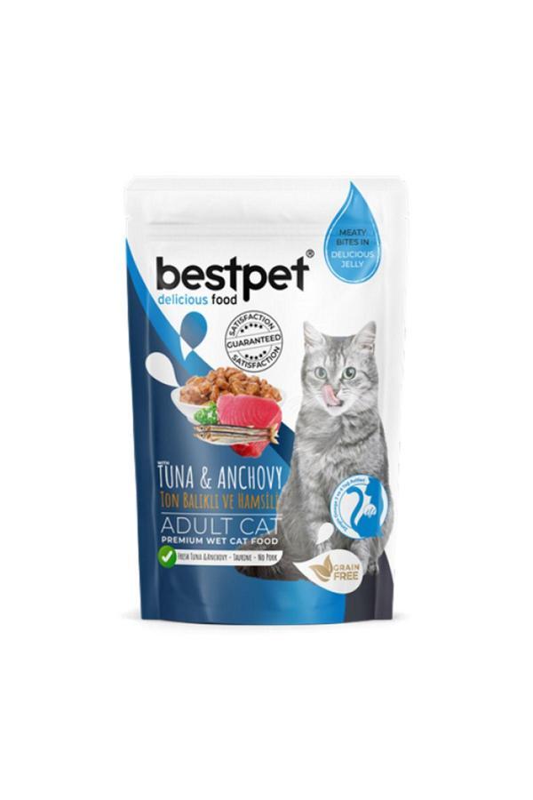 85 gr X 24 ADET Yetişkin Kediler İçin, Tahılsız, Jöle İçinde Tuna Ve Hamsi Parça 661142 - Image 1