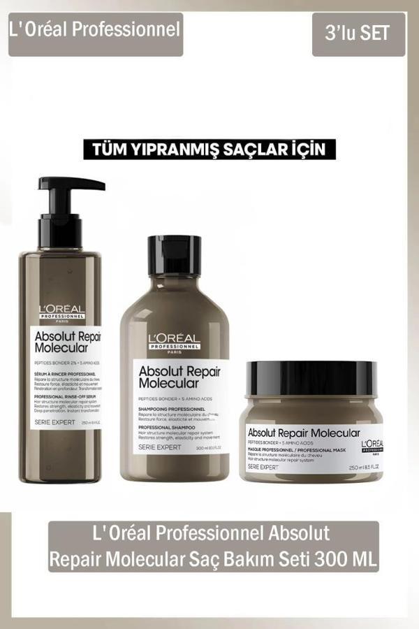 L'Oreal Professionnel Absolut Repair Molecular 300 ml Saç Bakım Seti  - Image 1