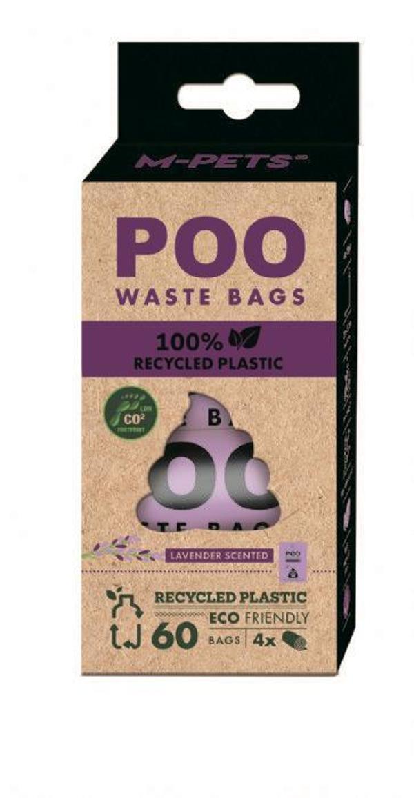 M-Pets Poo %100 Recycled Dışkı Poşeti Lavanta Kokulu 4x15 Yaprak - Image 1