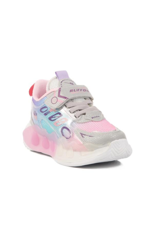 2480 P Gri-Pembe Tekstil Çocuk Spor Ayakkabı Ruffon  - Image 1