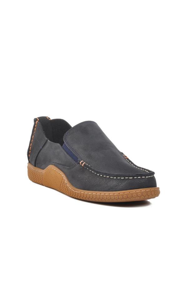 3Y1447 Lacivert Nubuk Hakiki Deri Erkek Loafer - Image 1
