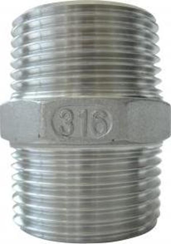 Nipel. AISI 316 Paslanmaz çelik Diş 3/4“ - Image 1