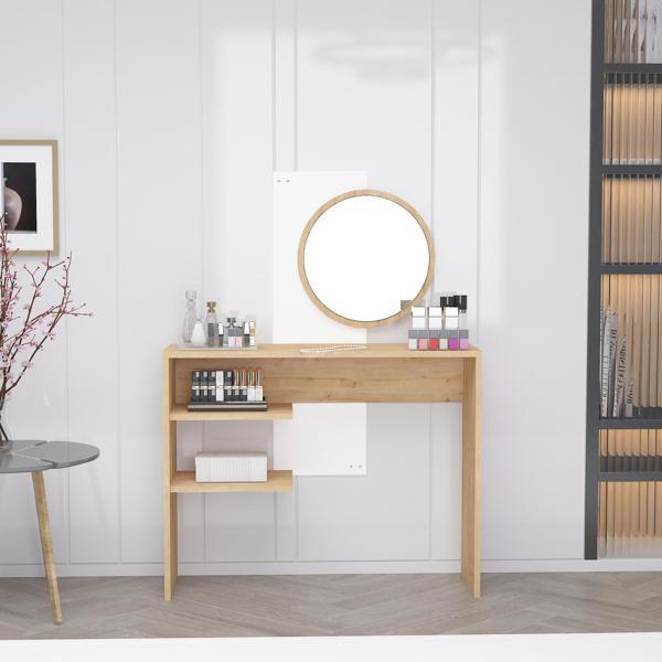 Arnetti Dali Modern Dekoratif Aynalı Makyaj Masası Safirmeşe Beyaz - Dali - Image 1